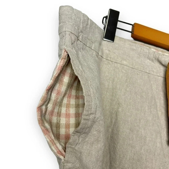 Betabrand Tan Linen Drawstring Loose Fit Ankle Pants - Picture 7 of 8